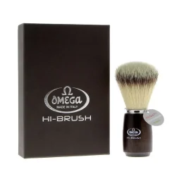 Blaireau de rasage synthétique "Hi Brush" manche bois noir