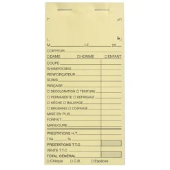 Carnet de caisse avec numéro