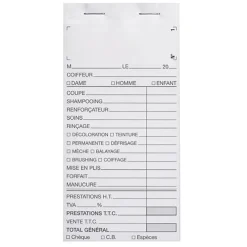 Carnet de caisse avec numéro
