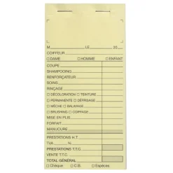 Carnet de caisse sans numéro