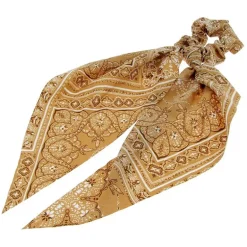 Chouchou foulard façon bandana beige
