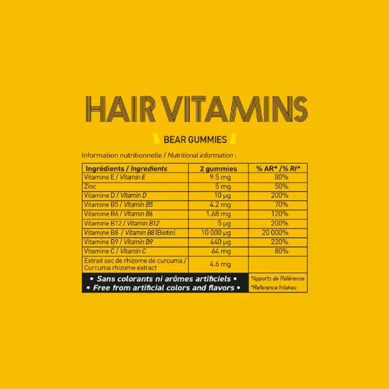 Cure 3 mois vitamines Hair Gummies