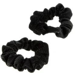 Duo chouchous velours côtelé noir