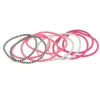Elastiques colorés fins rose, blanc, noir