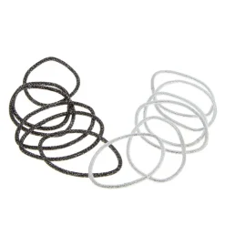 Elastiques pailletés fins noir et argent