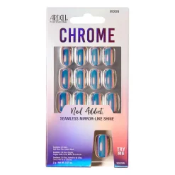 Faux ongle effet chrome moon