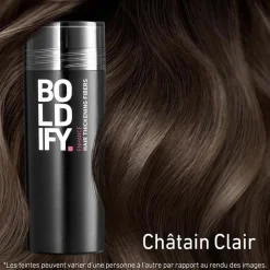Fibres densifiantes pour cheveux châtain clair