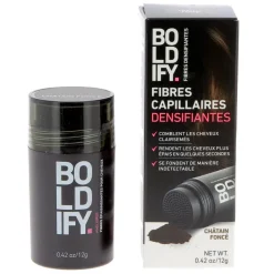 Fibres densifiantes pour cheveux châtain foncé