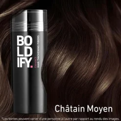 Fibres densifiantes pour cheveux châtain