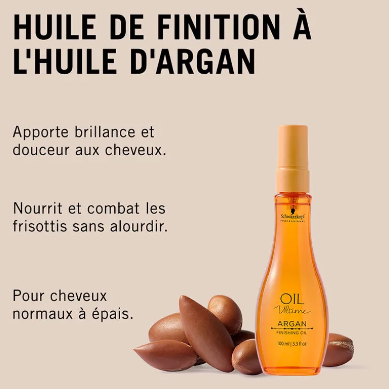 Huile de finition Argan pour cheveux moyens à épais