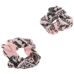 Lot de 2 chouchou bandana rose