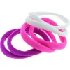Lot de 6 élastiques XXL en mousse blanc violet et rose