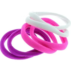 Lot de 6 élastiques XXL en mousse blanc violet et rose