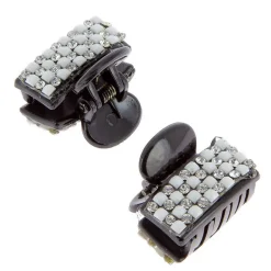 Mini pince croco strass X 2 Strass blancs et perles