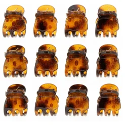 Mini pinces croco marrons 1,5cm