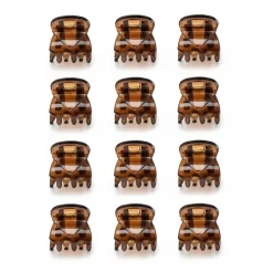 Mini pinces croco marrons 1cm
