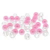 Perles cheveux roses et transparentes à paillettes roses
