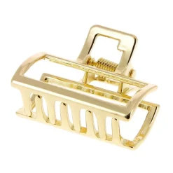 Petite pince croco métallique rectangle dorée
