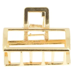 Petite pince croco métallique rectangle dorée