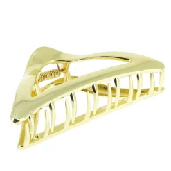Pince croco métallique triangulaire dorée