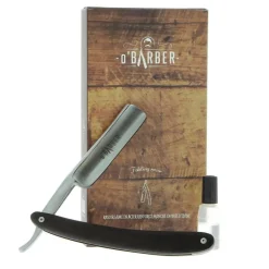 Rasoir coupe-chou manche en bois d'ébène lame acier extra dur O'Barber