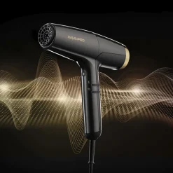 Sèche cheveux Falco gris métallisé et or