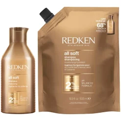 Shampooing hydratant pour cheveux secs et sensibilisés All Soft 300ml + recharge 500ml