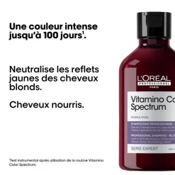 Shampooing neutralisant Vitamino Color Spectrum violet, anti-jaune